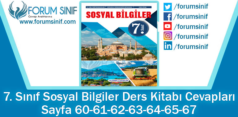 7. Sınıf Sosyal Bilgiler Ders Kitabı 60-61-62-63-64-65-67. Sayfa Cevapları Yıldırım Yayınları