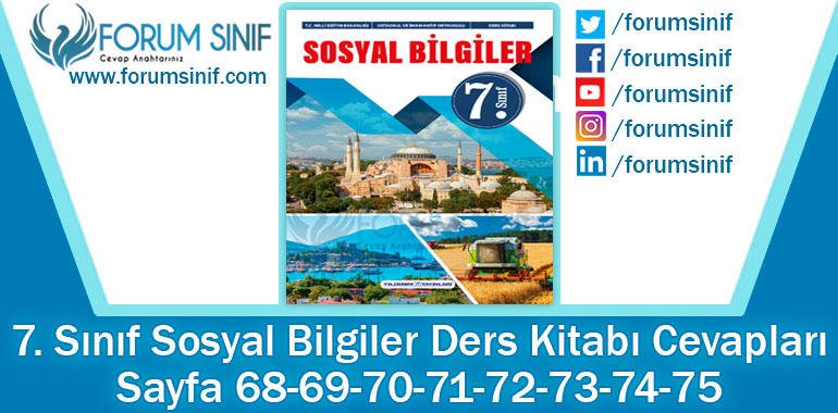 7. Sınıf Sosyal Bilgiler Ders Kitabı 68-69-70-71-72-73-74-75. Sayfa Cevapları Yıldırım Yayınları