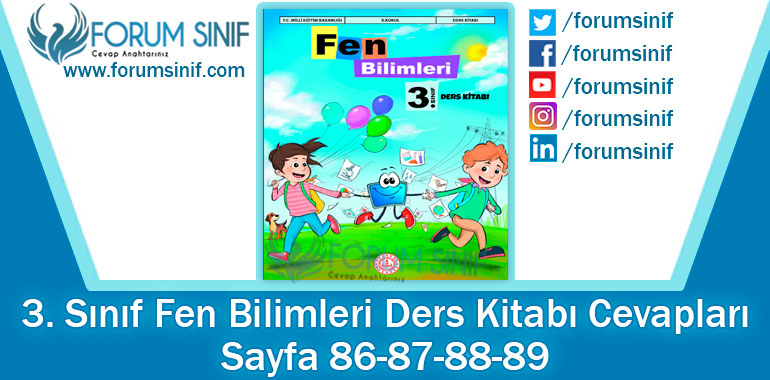 3. Sınıf Fen Bilimleri Ders Kitabı Sayfa 86-87-88-89. Cevapları MEB Yayınları