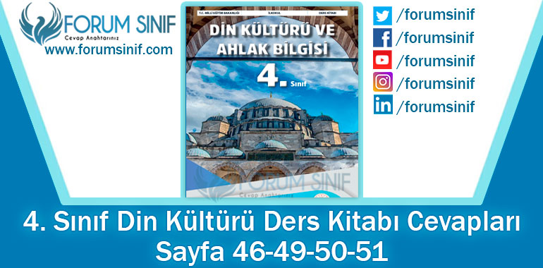 4. Sınıf Din Kültürü Ders Kitabı Sayfa 46-49-50-51. Cevapları MEB Yayınları