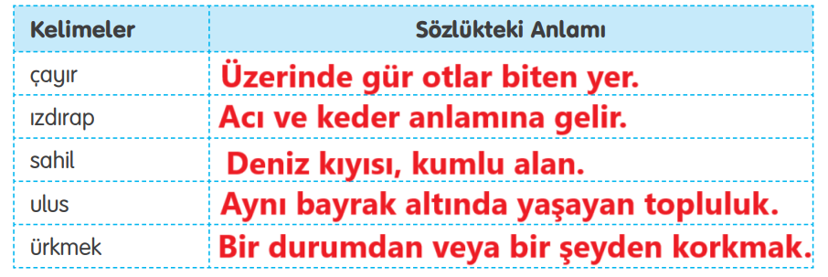 4. Sınıf Türkçe Ders Kitabı Sayfa 129 Cevapları TUNA Yayınları