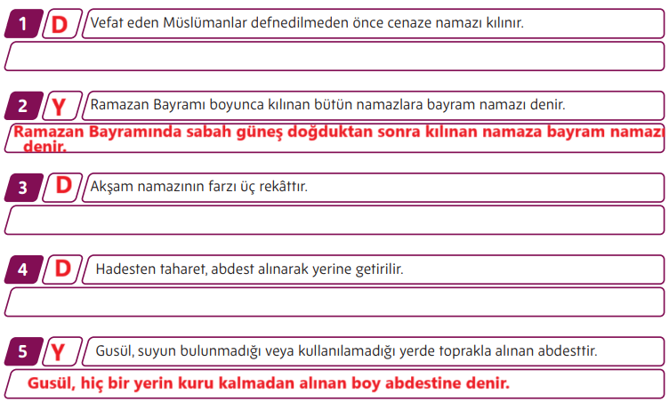 5. Sınıf Din Kültürü Ders Kitabı Sayfa 80-81 Cevapları MEB Yayınları