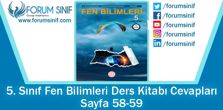 5. Sınıf Fen Bilimleri Ders Kitabı Sayfa 58-59. Cevapları MEB Yayınları