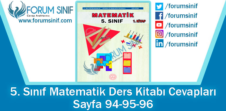 5. Sınıf Matematik Ders Kitabı 94-95-96. Sayfa Cevapları MEB Yayınları