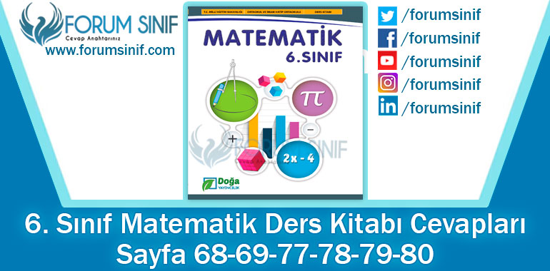 6. Sınıf Matematik Ders Kitabı 68-69-77-78-79-80. Sayfa Cevapları Doğa Yayıncılık