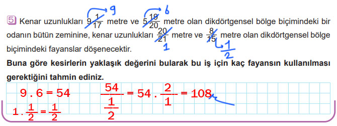 6. Sınıf Matematik Ders Kitabı Sayfa 119 Cevapları MEB Yayınları