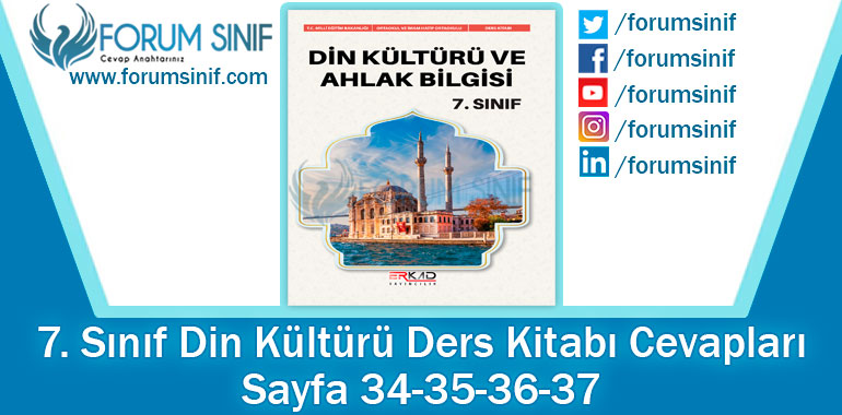 7. Sınıf Din Kültürü Ders Kitabı 34-35-36-37. Sayfa Cevapları Erkad Yayıncılık