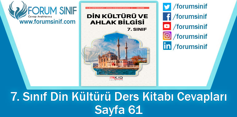 7. Sınıf Din Kültürü Ders Kitabı 61. Sayfa Cevapları Erkad Yayıncılık