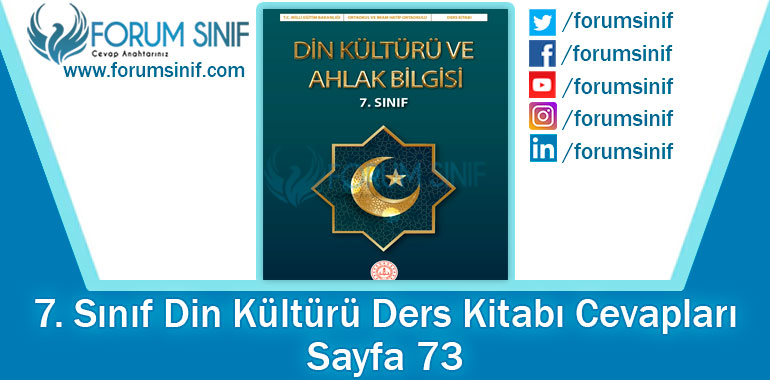 7. Sınıf Din Kültürü Ders Kitabı 73. Sayfa Cevapları MEB Yayınları