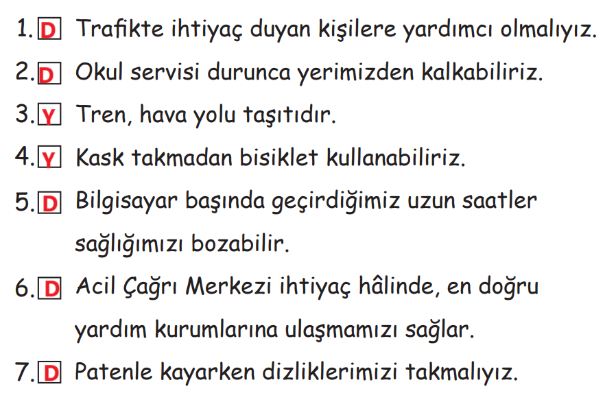 2. Sınıf Hayat Bilgisi Ders Kitabı Sayfa 167 Cevapları MEB Yayınları