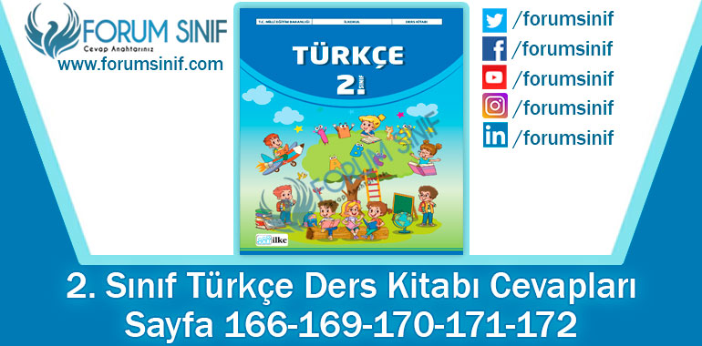 2. Sınıf Türkçe Ders Kitabı 166-169-170-171-172. Sayfa Cevapları İlke Yayıncılık