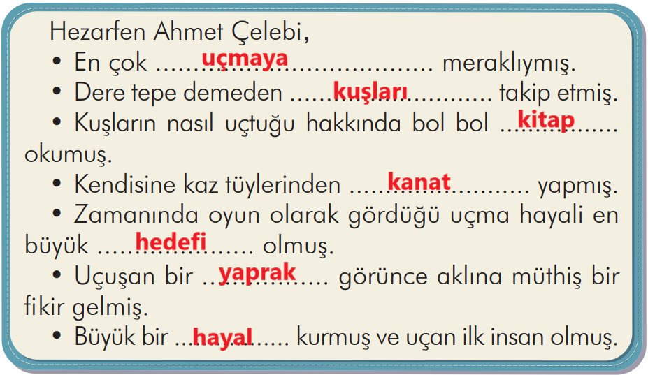 2. Sınıf Türkçe Ders Kitabı Sayfa 171 Cevapları İlke Yayıncılık