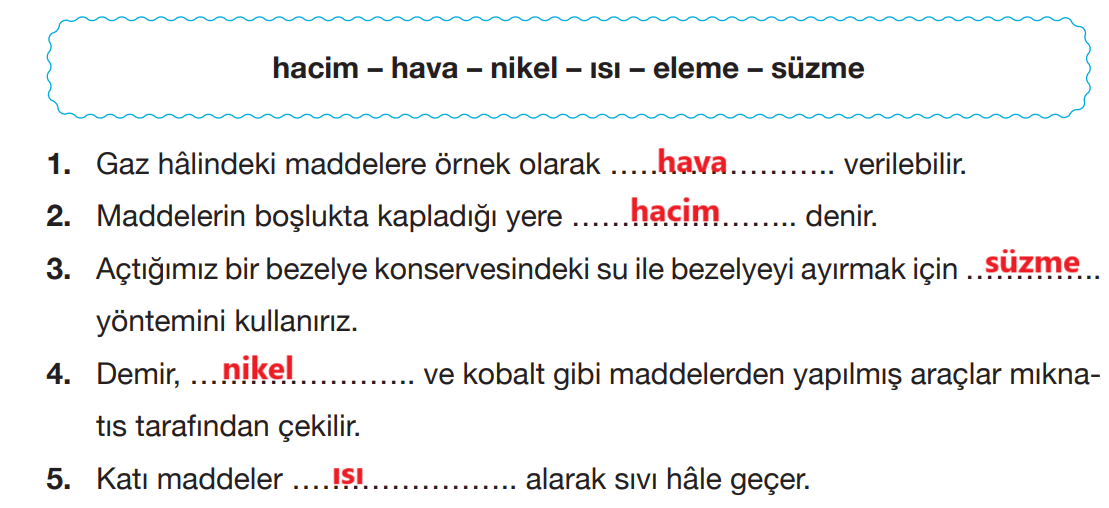 4. Sınıf Fen Bilimleri Ders Kitabı Sayfa 159 Cevapları Pasifik Yayıncılık