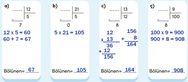 4. Sınıf Matematik Ders Kitabı Sayfa 116 Cevapları MEB Yayınları