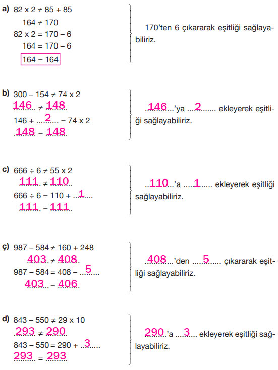 4. Sınıf Matematik Ders Kitabı Sayfa 133 Cevapları Pasifik Yayınları