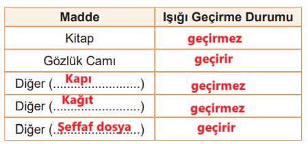 5. Sınıf Fen Bilimleri Ders Kitabı Sayfa 25 Cevapları MEB Yayınları