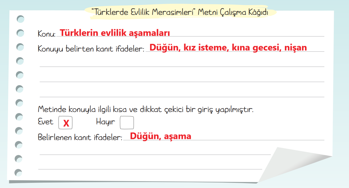 5. Sınıf Türkçe Ders Kitabı Sayfa 39 Cevapları MEB Yayınları