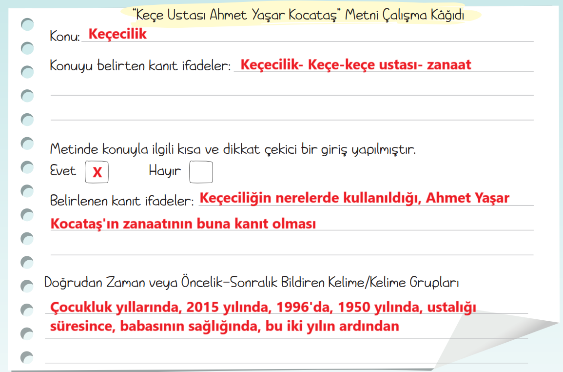 5. Sınıf Türkçe Ders Kitabı Sayfa 41 Cevapları MEB Yayınları