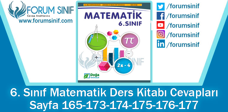 6. Sınıf Matematik Ders Kitabı 165-173-174-175-176-177. Sayfa Cevapları Doğa Yayıncılık