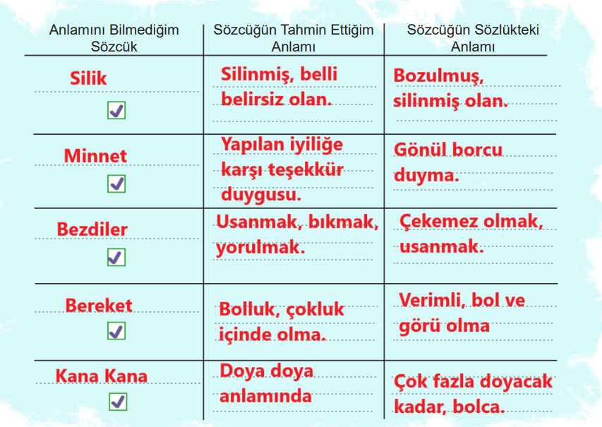 6. Sınıf Türkçe Ders Kitabı Sayfa 116 Cevapları MEB Yayınları