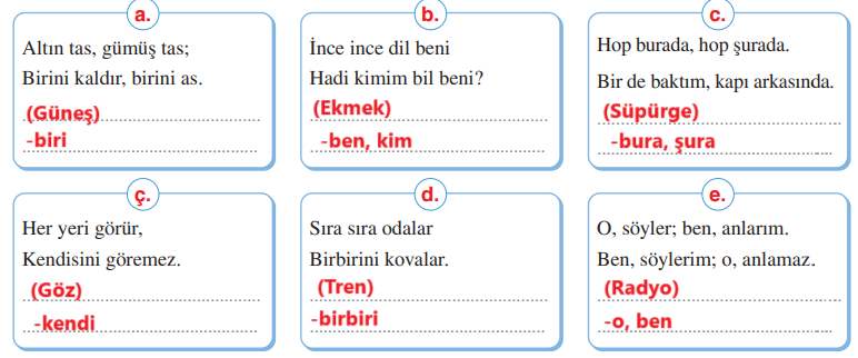 6. Sınıf Türkçe Ders Kitabı Sayfa 172 Cevapları Yıldırım Yayınları