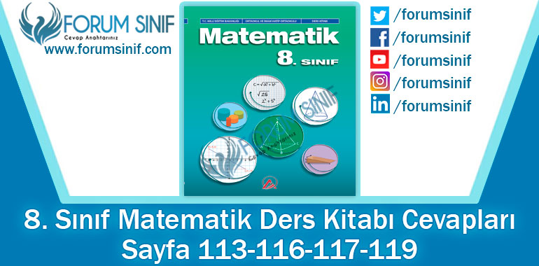 8. Sınıf Matematik Ders Kitabı 113-116-117-119. Sayfa Cevapları ADA Yayıncılık