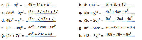 8. Sınıf Matematik Ders Kitabı Sayfa 126 Cevapları ADA Yayıncılık