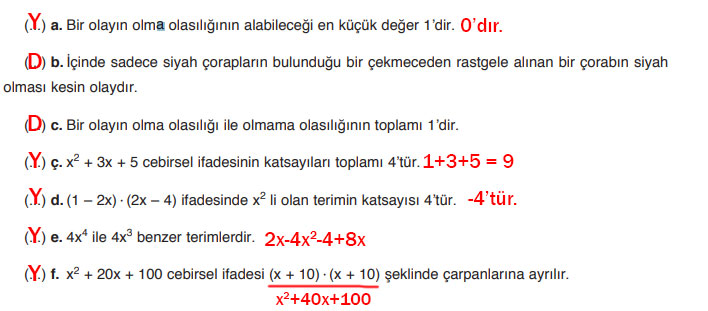 8. Sınıf Matematik Ders Kitabı Sayfa 132 Cevapları ADA Yayıncılık