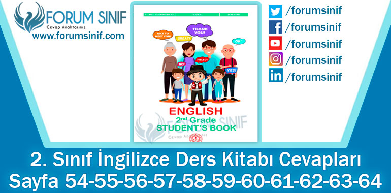 2. Sınıf İngilizce Ders Kitabı 54-55-56-57-58-59-60-61-62-63-64. Sayfa Cevapları MEB Yayınları