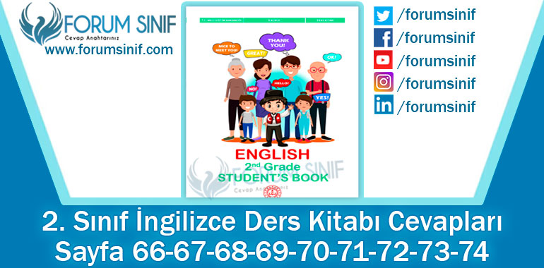 2. Sınıf İngilizce Ders Kitabı 66-67-68-69-70-71-72-73-74. Sayfa Cevapları MEB Yayınları