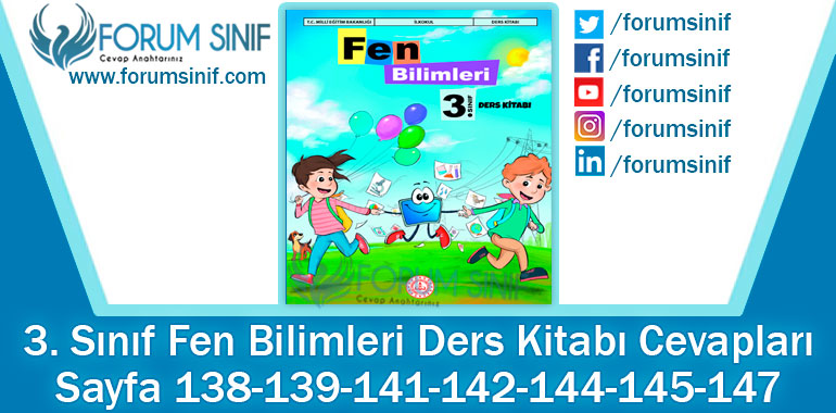 3. Sınıf Fen Bilimleri Ders Kitabı Sayfa 138-139-141-142-144-145-147. Cevapları MEB Yayınları