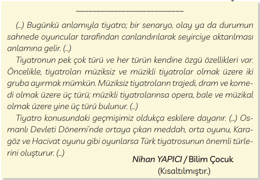 3. Sınıf Türkçe Ders Kitabı Sayfa 257 Cevapları MEB Yayınları