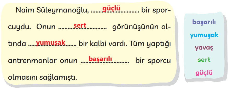 3. Sınıf Türkçe Ders Kitabı Sayfa 258 Cevapları MEB Yayınları