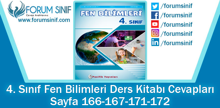 4. Sınıf Fen Bilimleri Ders Kitabı Sayfa 166-167-171-172. Cevapları Pasifik Yayıncılık