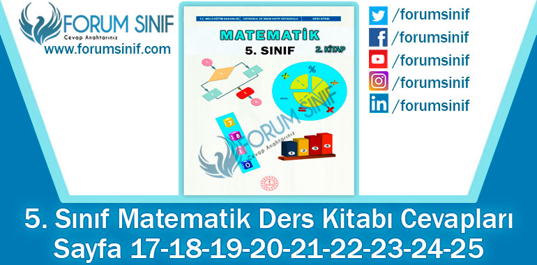 5. Sınıf Matematik Ders Kitabı 17-18-19-20-21-22-23-24-25. Sayfa Cevapları 2. Kitap