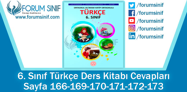 6. Sınıf Türkçe Ders Kitabı Sayfa 166-169-170-171-172-173. Cevapları MEB Yayınları