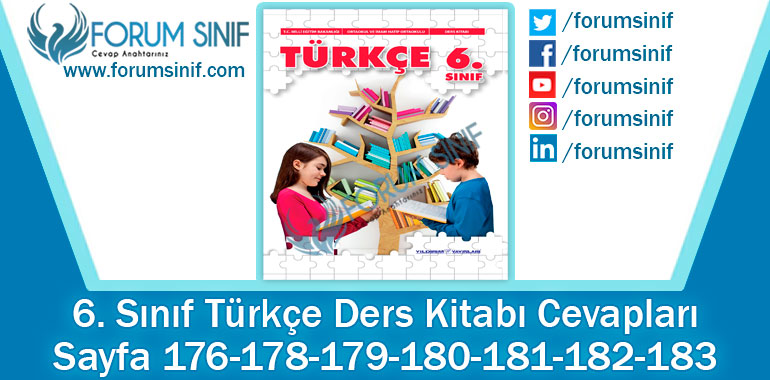 6. Sınıf Türkçe Ders Kitabı Sayfa 176-178-179-180-181-182-183. Cevapları Yıldırım Yayınları