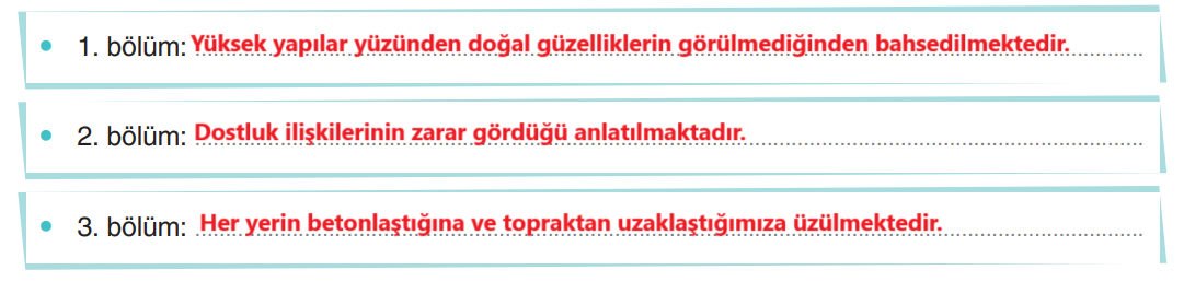 6. Sınıf Türkçe Ders Kitabı Sayfa 187 Cevapları Yıldırım Yayınları