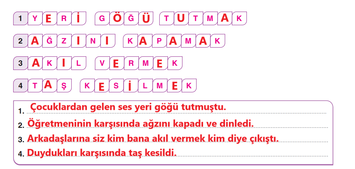 6. Sınıf Türkçe Ders Kitabı Sayfa 198 Cevapları Yıldırım Yayınları