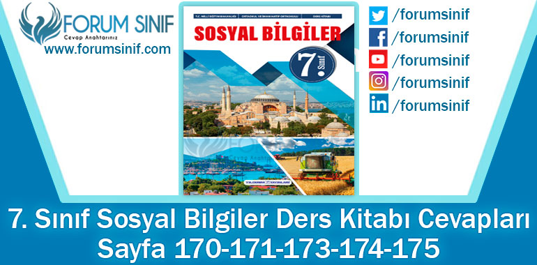 7. Sınıf Sosyal Bilgiler Ders Kitabı 170-171-173-174-175. Sayfa Cevapları Yıldırım Yayınları