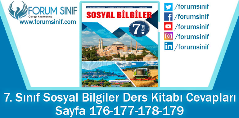 7. Sınıf Sosyal Bilgiler Ders Kitabı 176-177-178-179. Sayfa Cevapları Yıldırım Yayınları