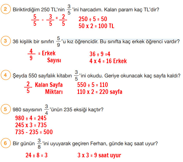 4. Sınıf Matematik Ders Kitabı Sayfa 151 Cevapları Pasifik Yayınları