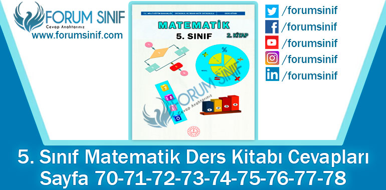 5. Sınıf Matematik Ders Kitabı 70-71-72-73-74-75-76-77-78. Sayfa Cevapları 2. Kitap