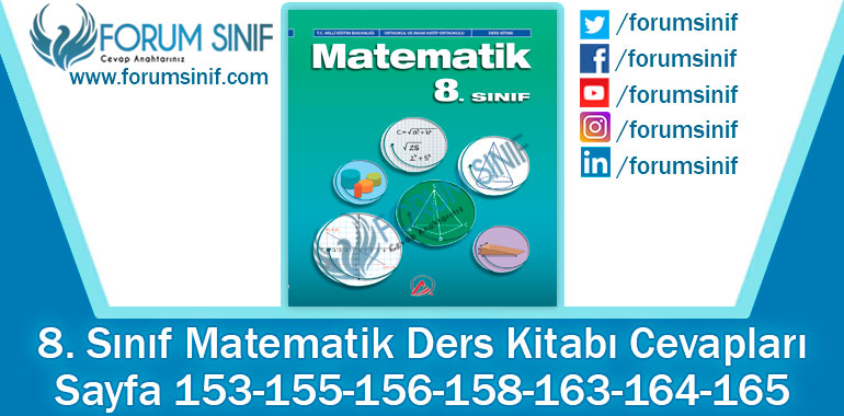 8. Sınıf Matematik Ders Kitabı 153-155-156-158-163-164-165. Sayfa Cevapları ADA Yayıncılık